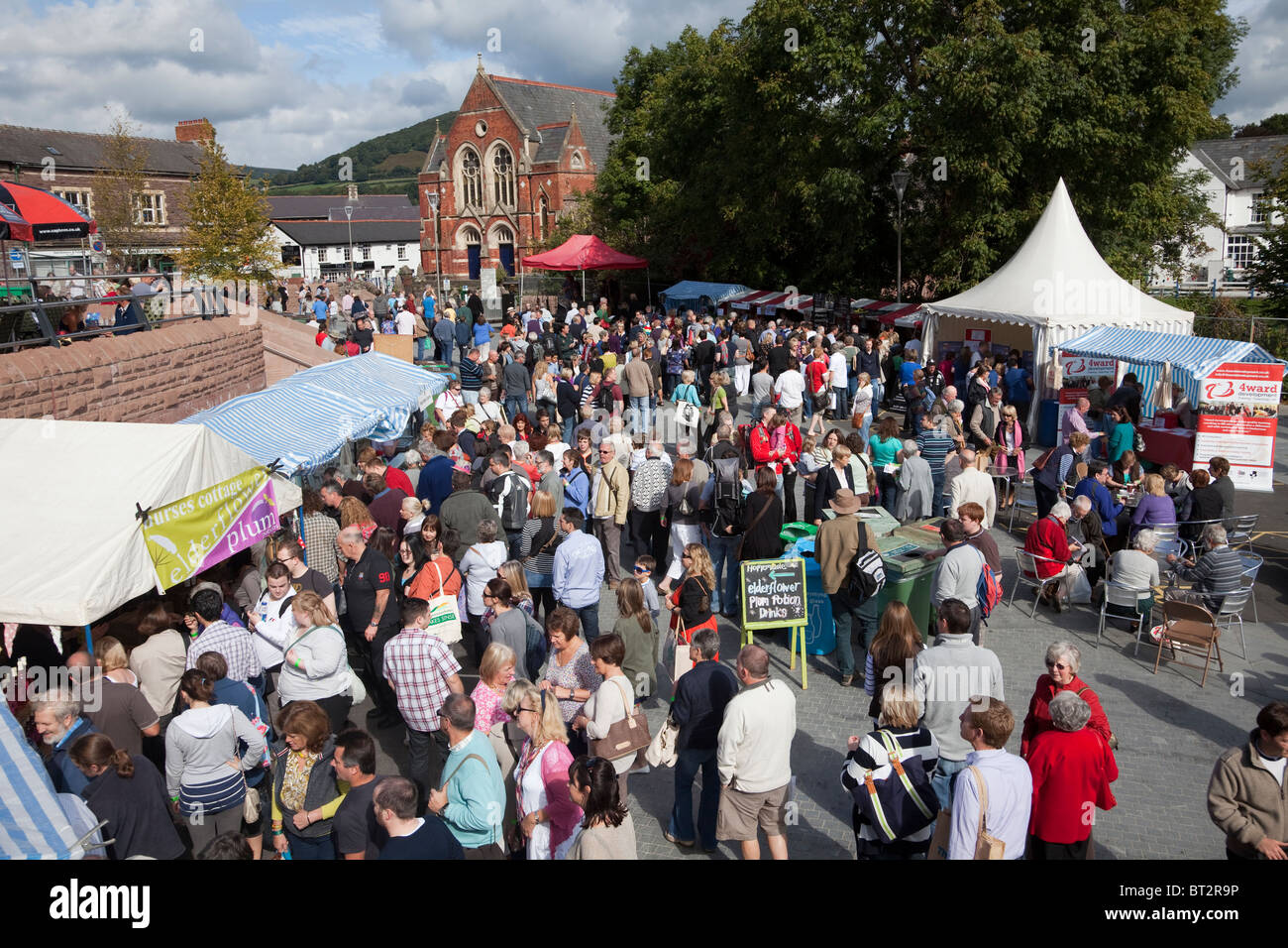 Crowds at Abergavenny Food Festival Wales UK Stock Photo