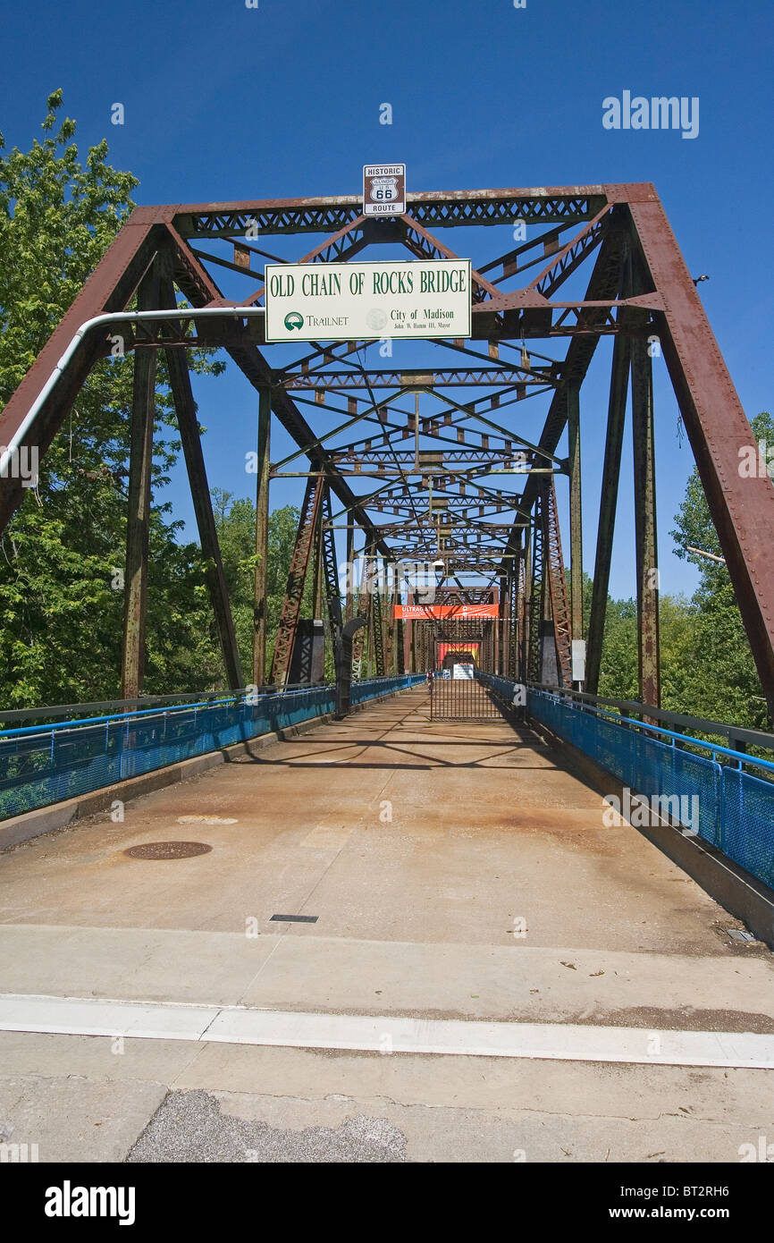 Chain of Rocks Bridge, St. Louis, Missouri, United States Stock Photo