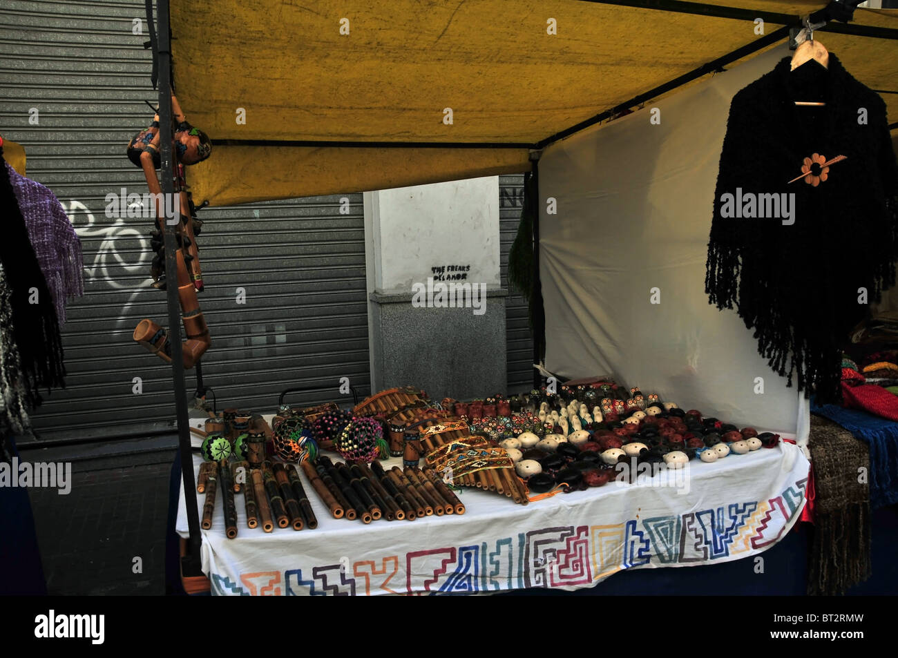 Stall small open front white blue green plastic metal frame hires