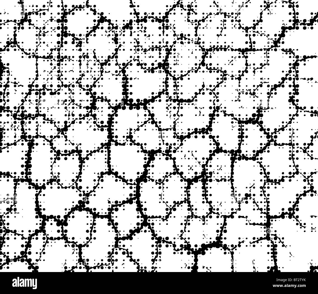 Background illustration of grunge dots and cracks Stock Photo