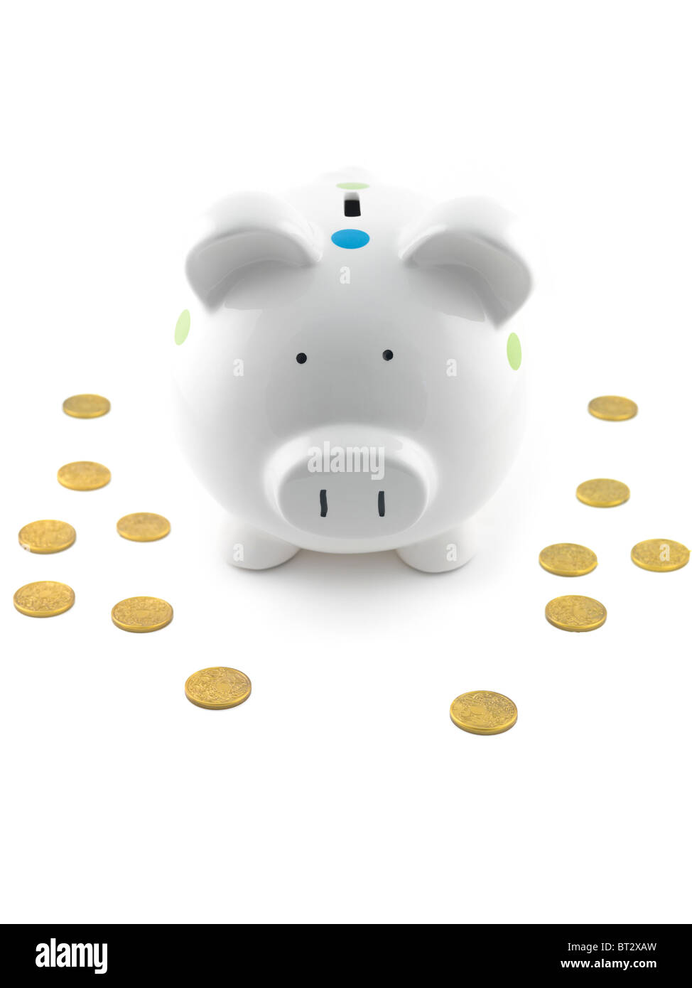 A piggy bank isolated against a white background Stock Photo - Alamy