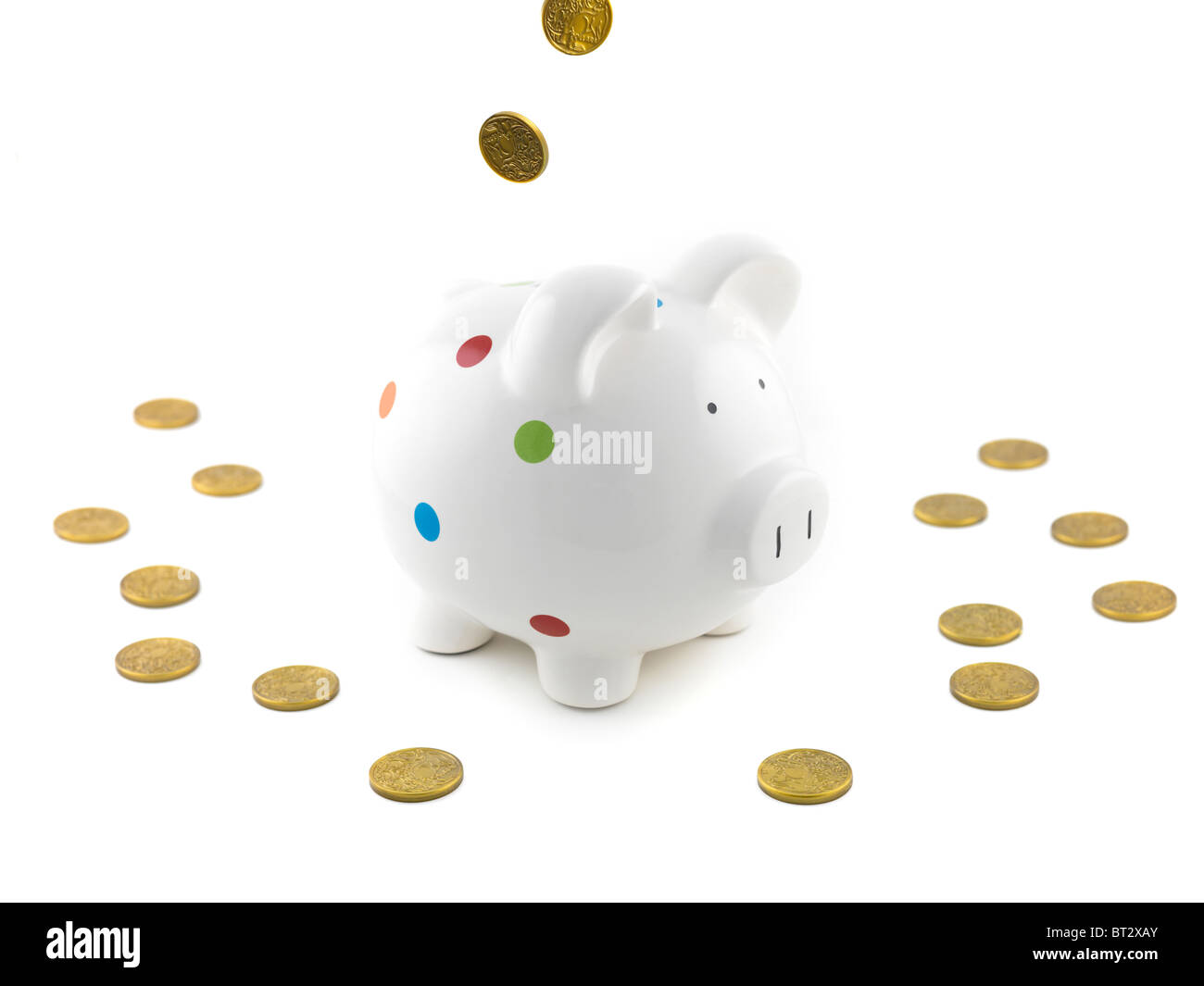 A piggy bank isolated against a white background Stock Photo - Alamy