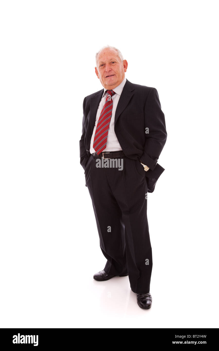 Senior businessman smiling (isolated on white Stock Photo - Alamy