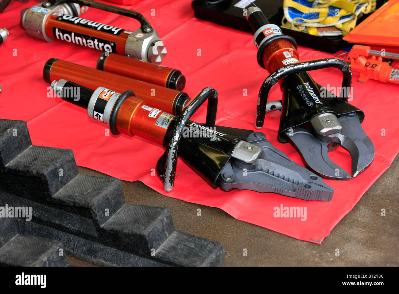 Known as the Jaws of Life, Powerful pincers and cutters used by