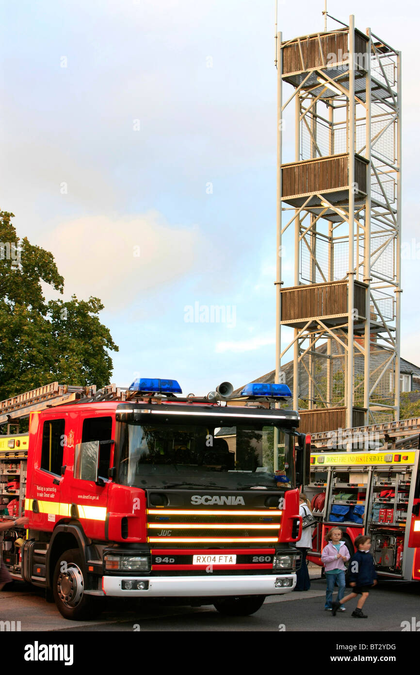 Fire truck on display at the Dorset County Fire Service open day Stock