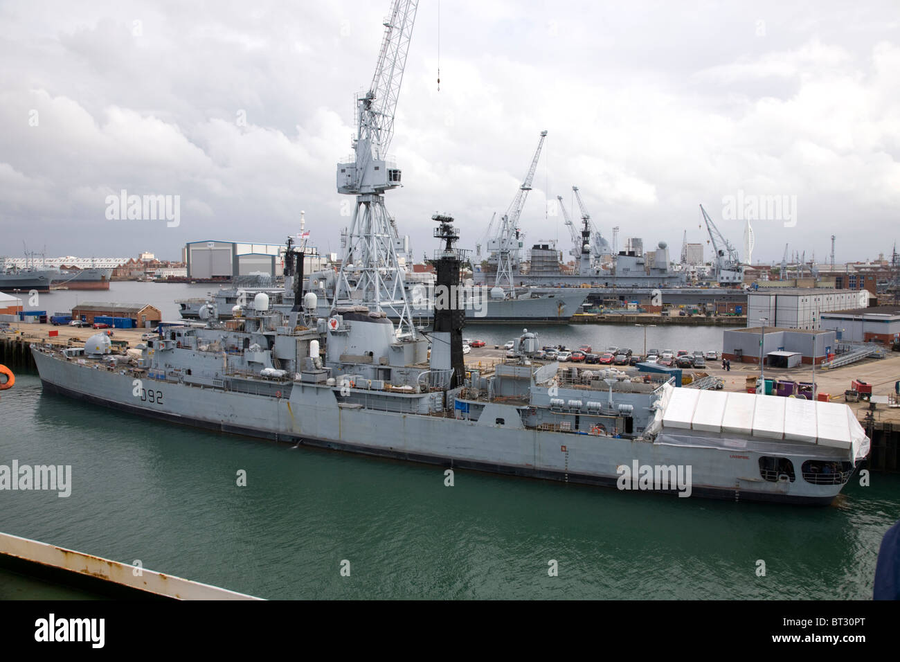 HMS Liverpool in Portsmouth Hampshire. Type 42 destroyer  Stock Photo