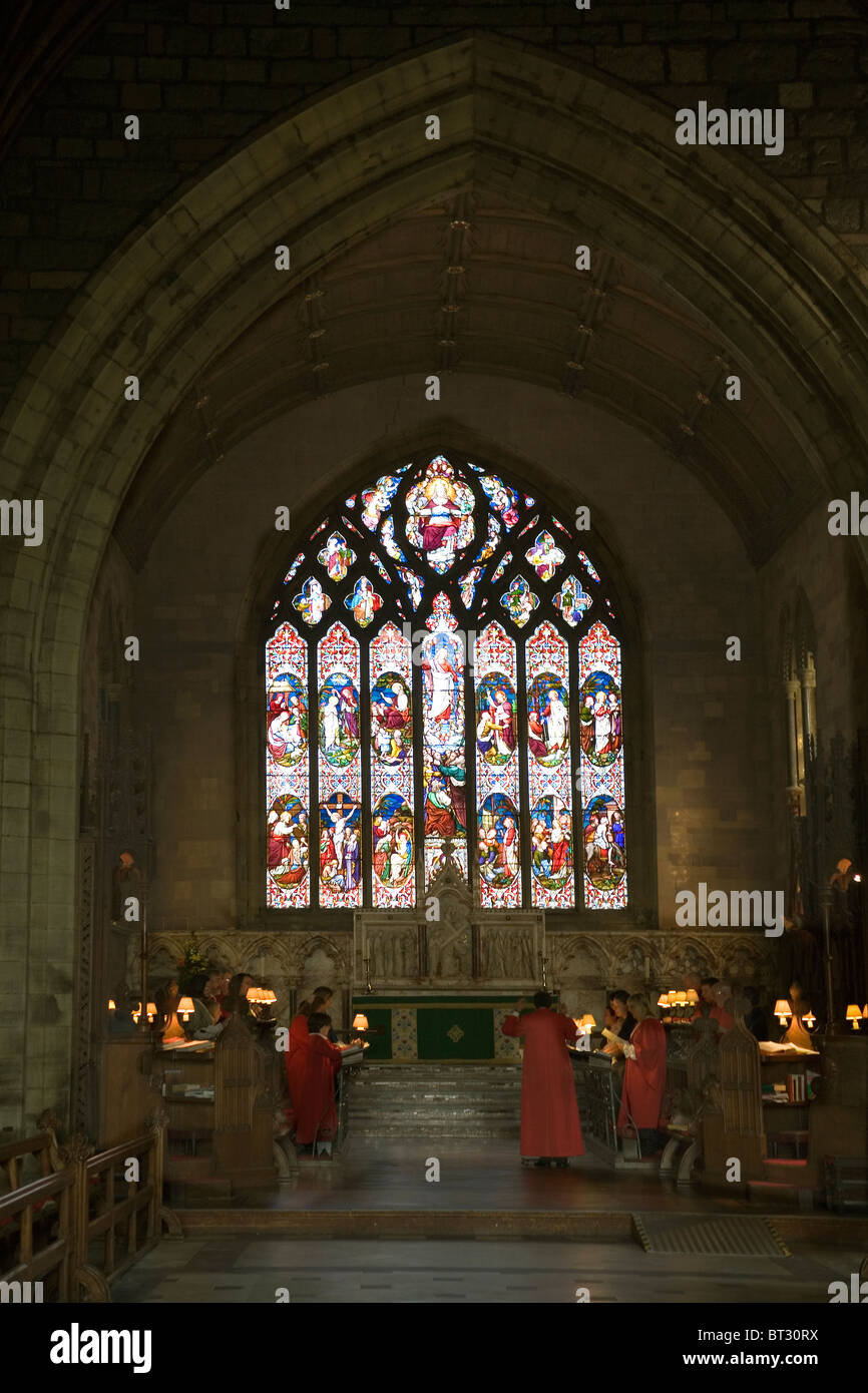 Wales Denbighshire St.Asaph cathedral interior Stock Photo