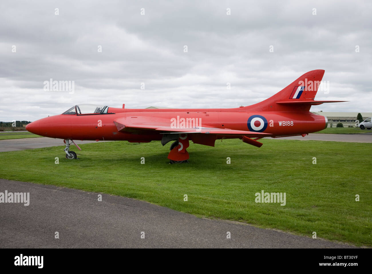 Hawker Hunter at Kemble airfield  Stock Photo