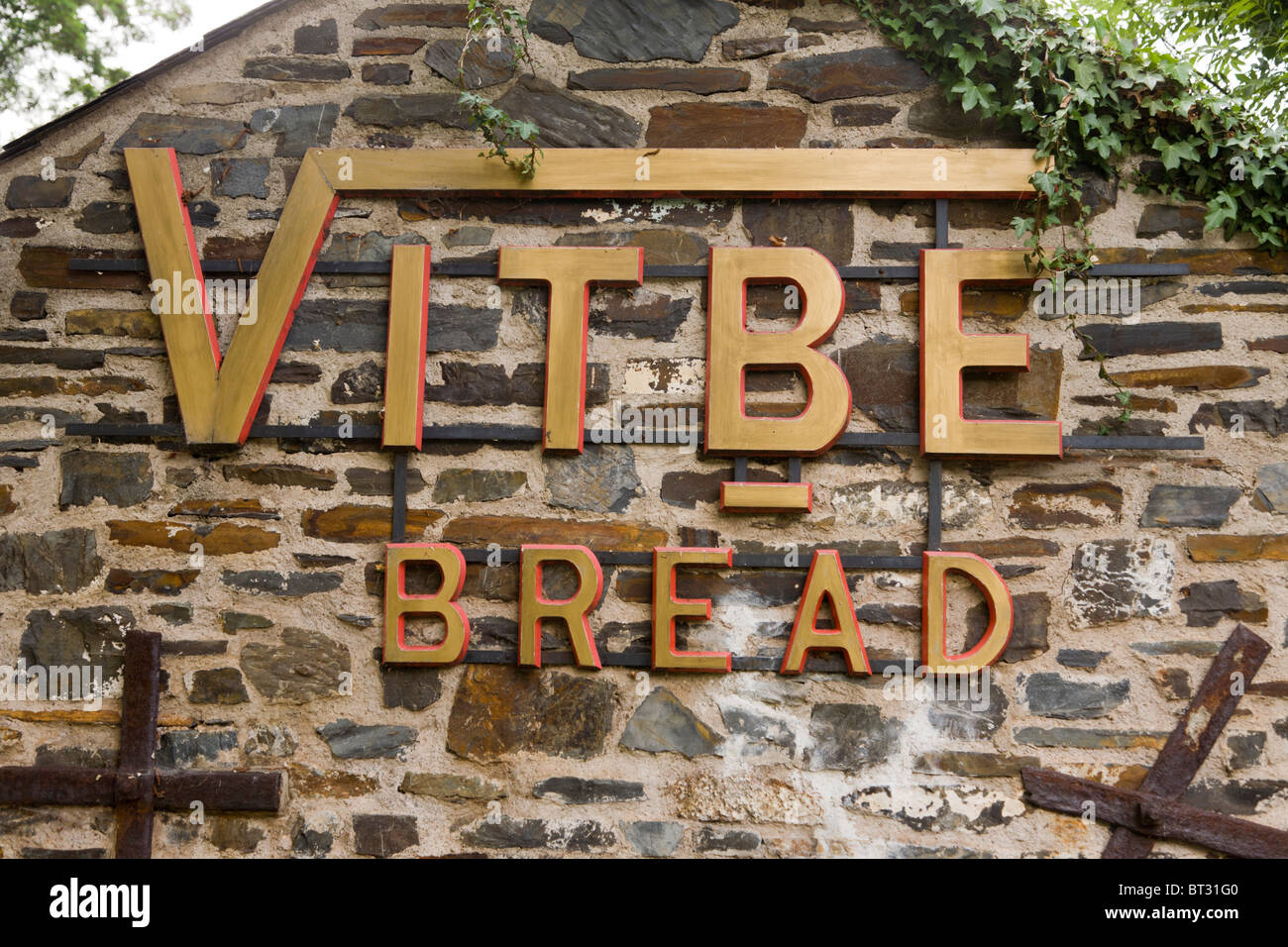 St Fagans Museum of Historical Buildings, Wales. Vitbe Bread sign Stock Photo