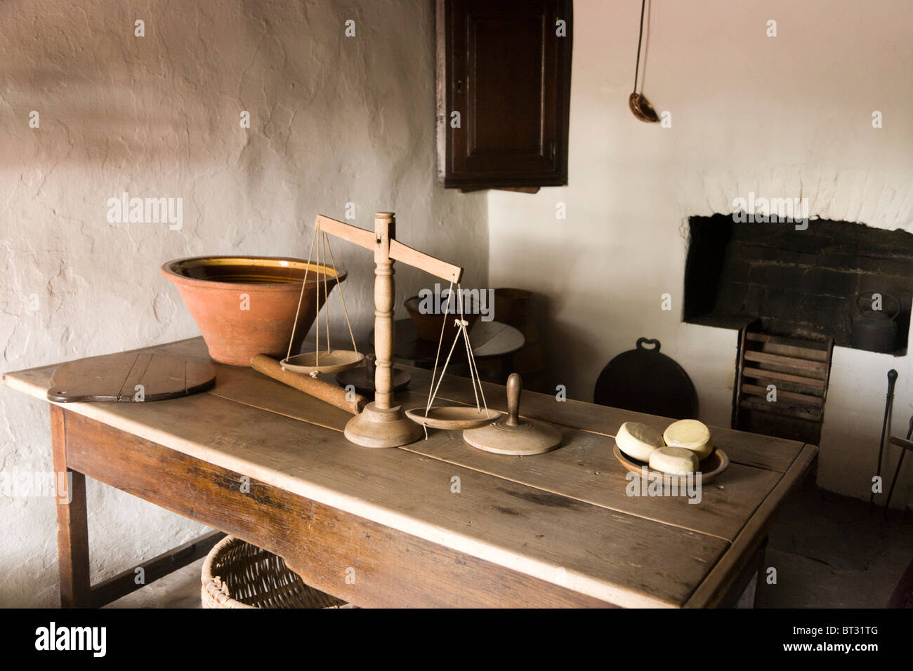 St Fagans Museum of Historical Buildings, Wales. Weighing scales Stock Photo