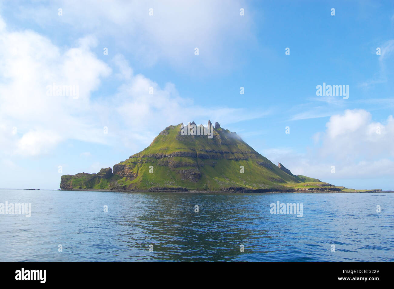Visiting one of the islands of archipelago, Faroe Islands Stock Photo