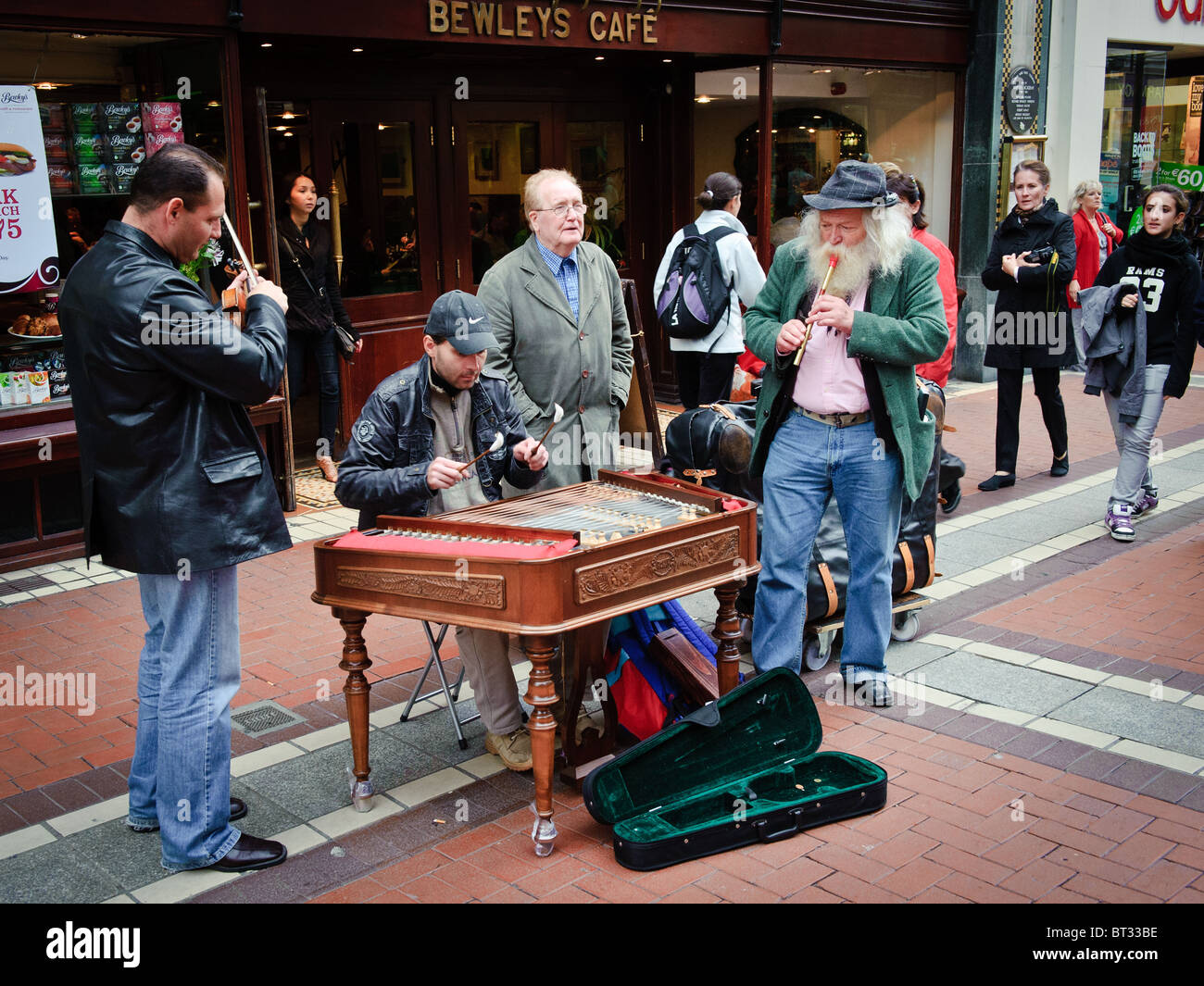 Street musicians performing in the street in Dublin Stock Photo Alamy