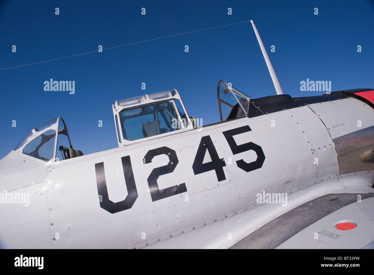 Detail - North American Aviation T-6 Texan, at the Ruidoso Mountain High Fly In, Ruidoso, New Mexico. Stock Photo