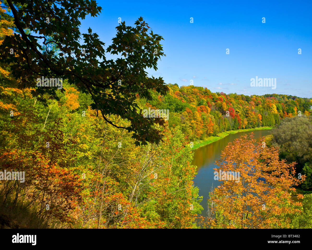 Grand river Kitchener ON Canada in fall colors Stock Photo Alamy