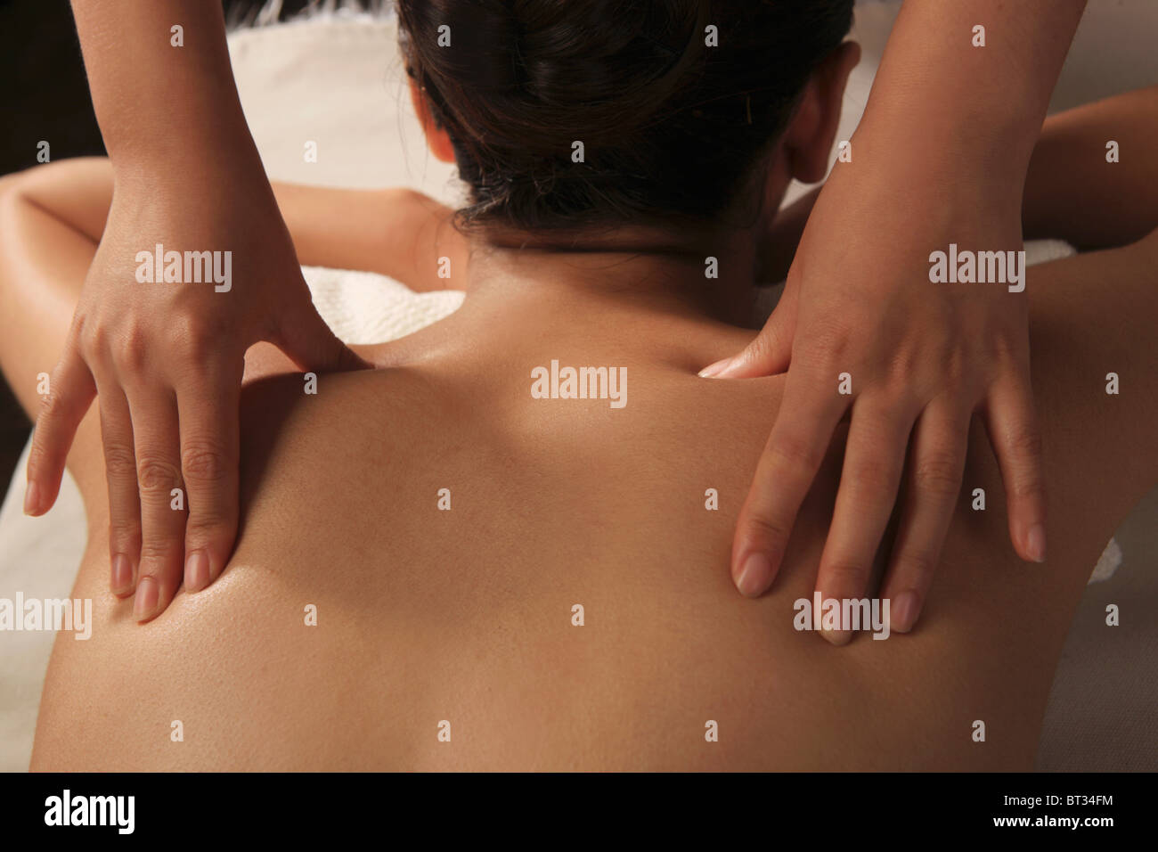 massaging Stock Photo