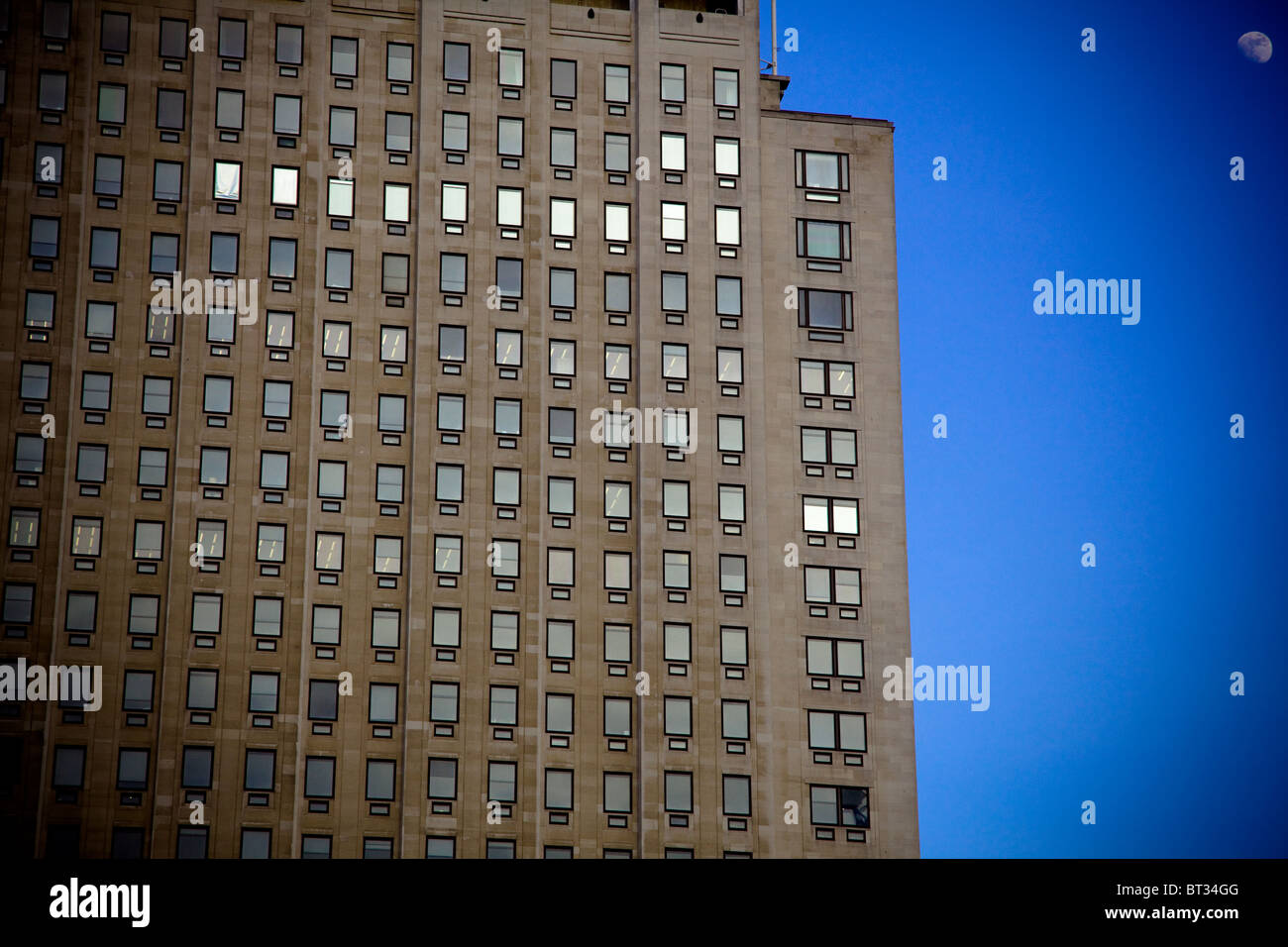 Moon and Building Stock Photo - Alamy