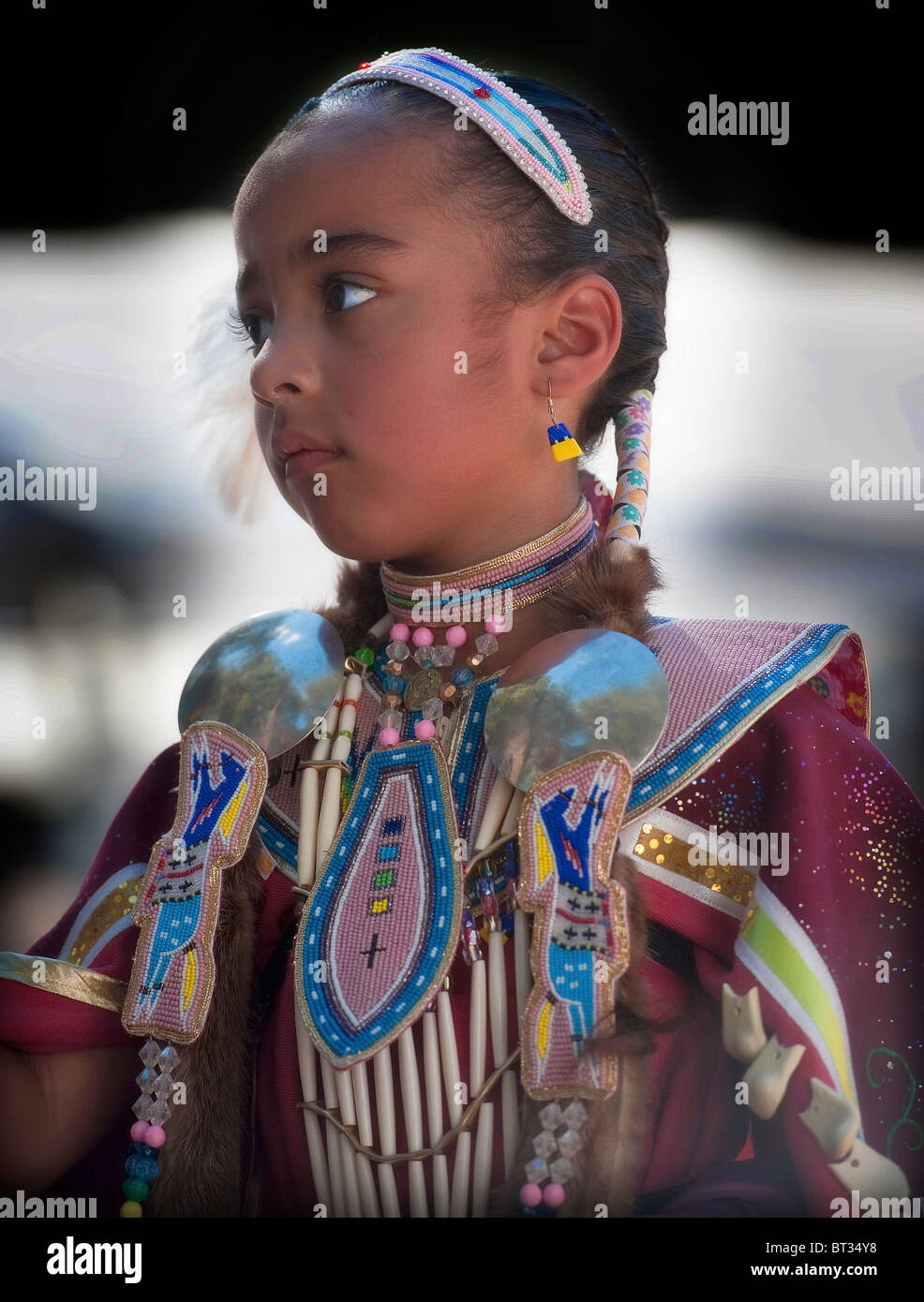 A young Chumash native American girl Stock Photo