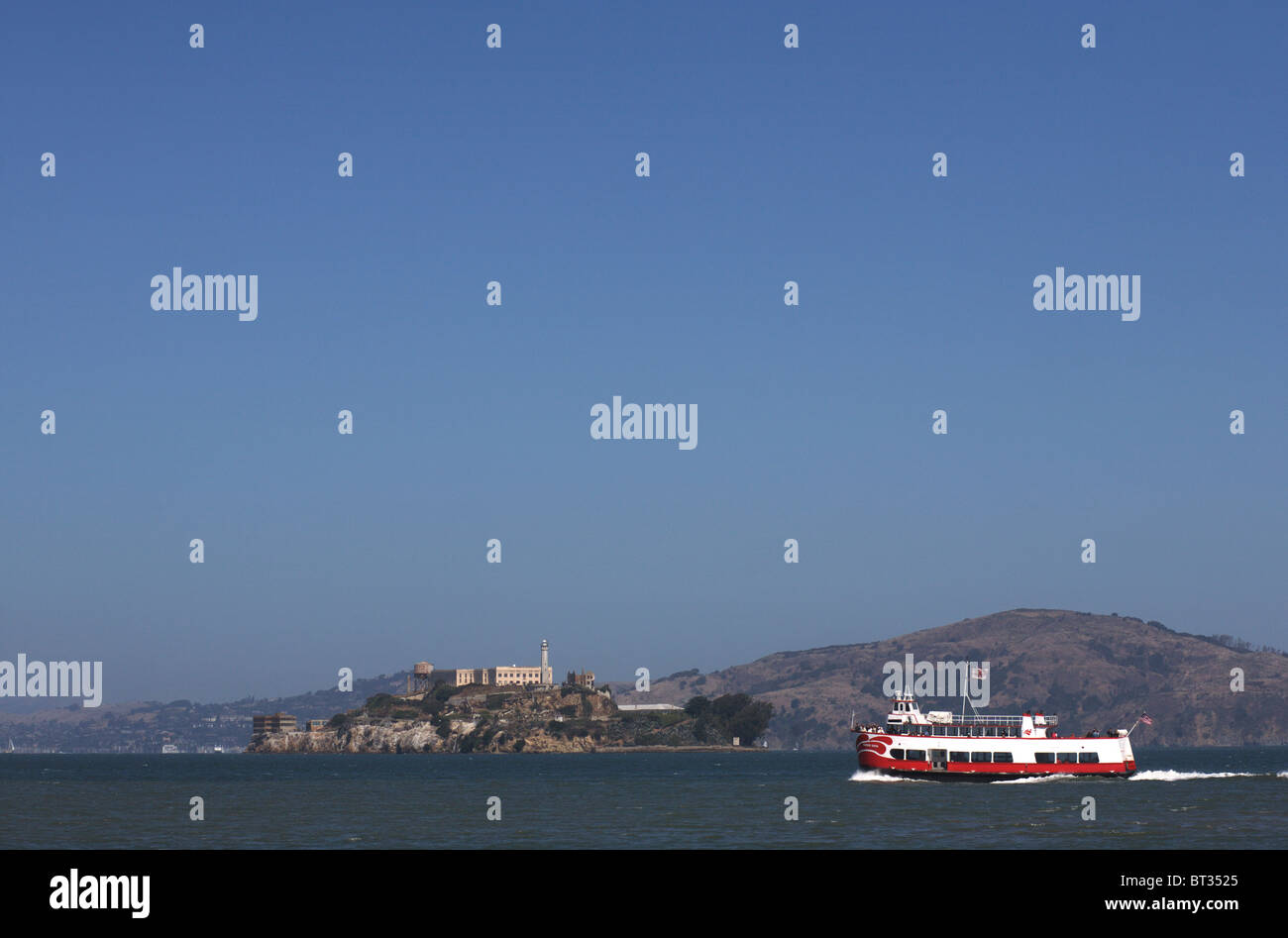 Alcatraz Island in San Francisco Bay in California, United States Stock Photo