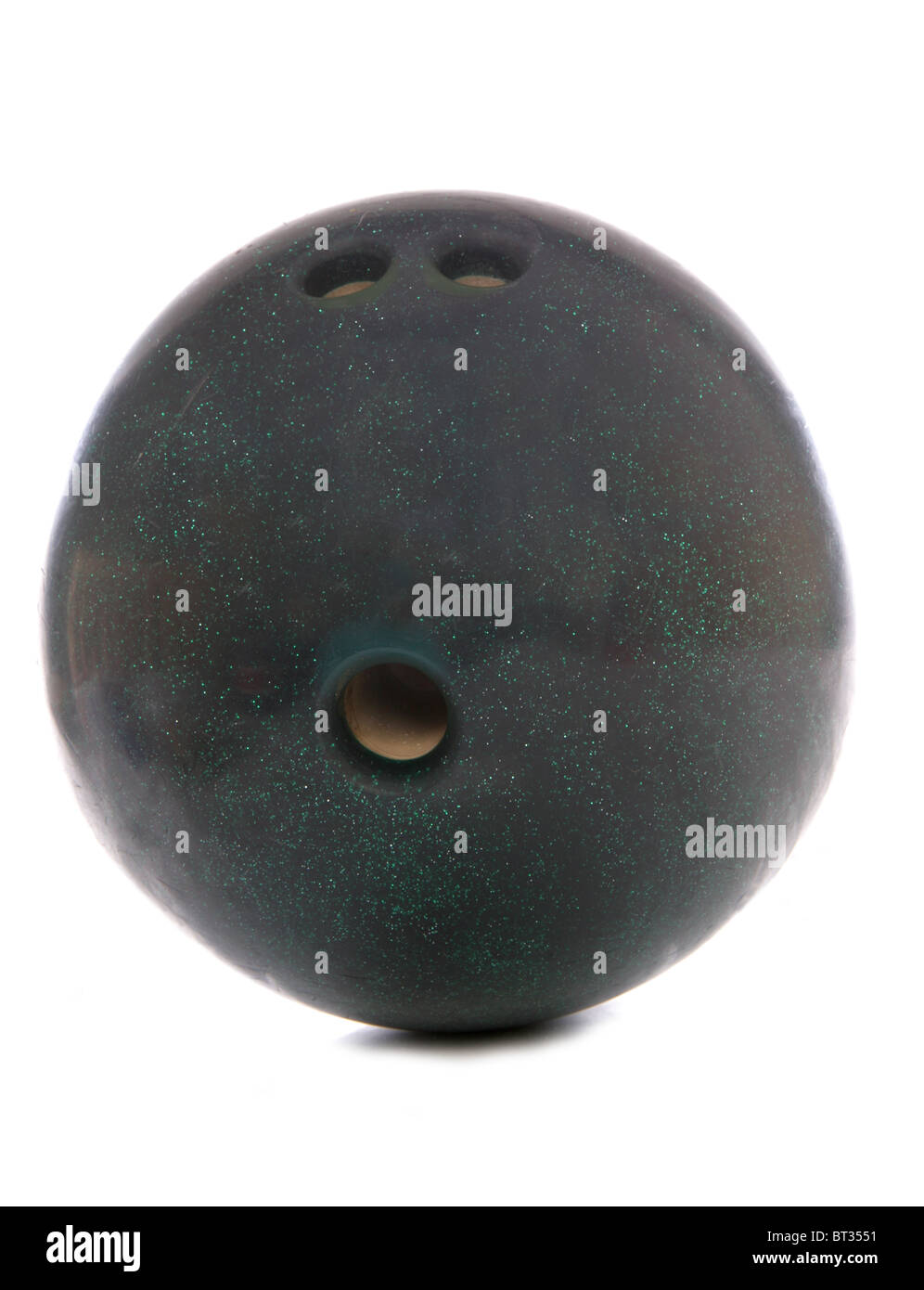 green bowling ball studio cutout Stock Photo