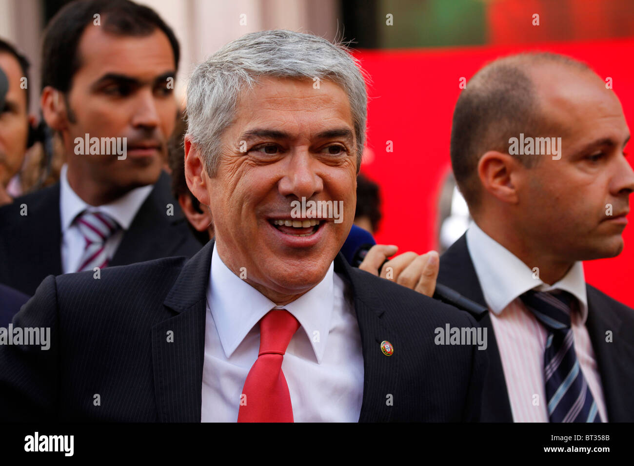 Jose Socrates, the Portuguese Prime Minister, at celebrations for the centenary of the Portuguese Republic. Stock Photo