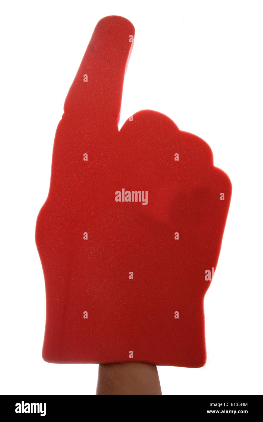 Red foam hand studio cutout Stock Photo Alamy