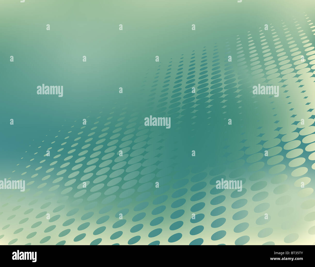 Abstract illustration of a green halftone pattern Stock Photo