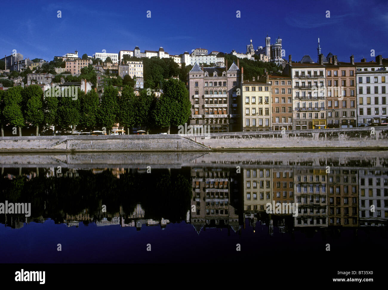 buildings along waterfront, waterfront, riverside, Saone River, city of ...