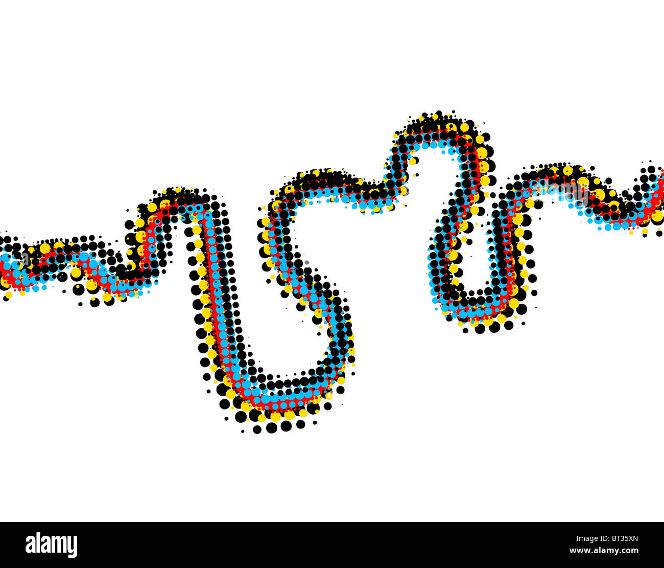 Abstract illustration of a dotted line with copy space Stock Photo - Alamy