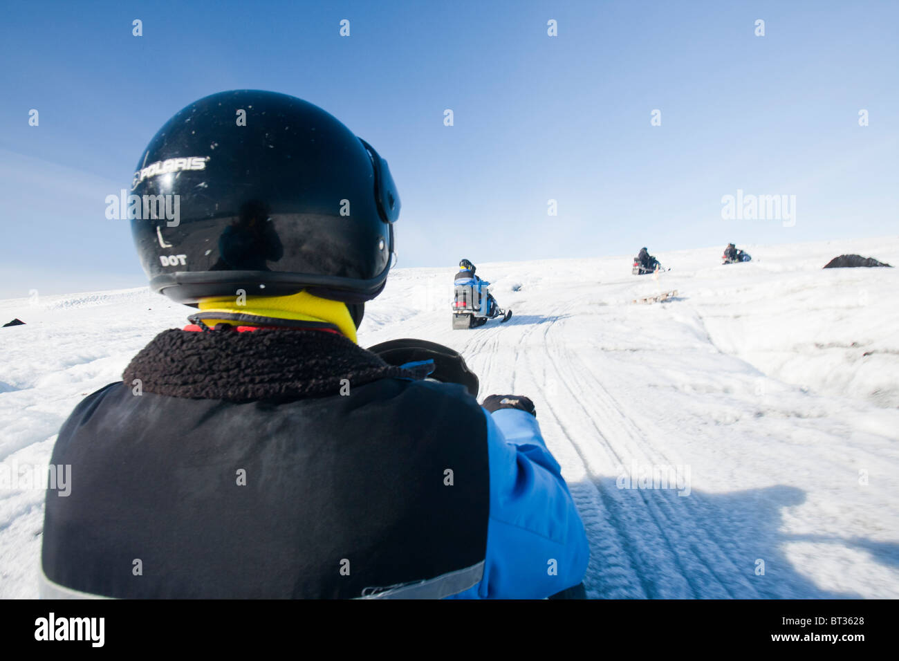 A skidoo trip on the Langjokull ice sheet, which is retreating rapidly