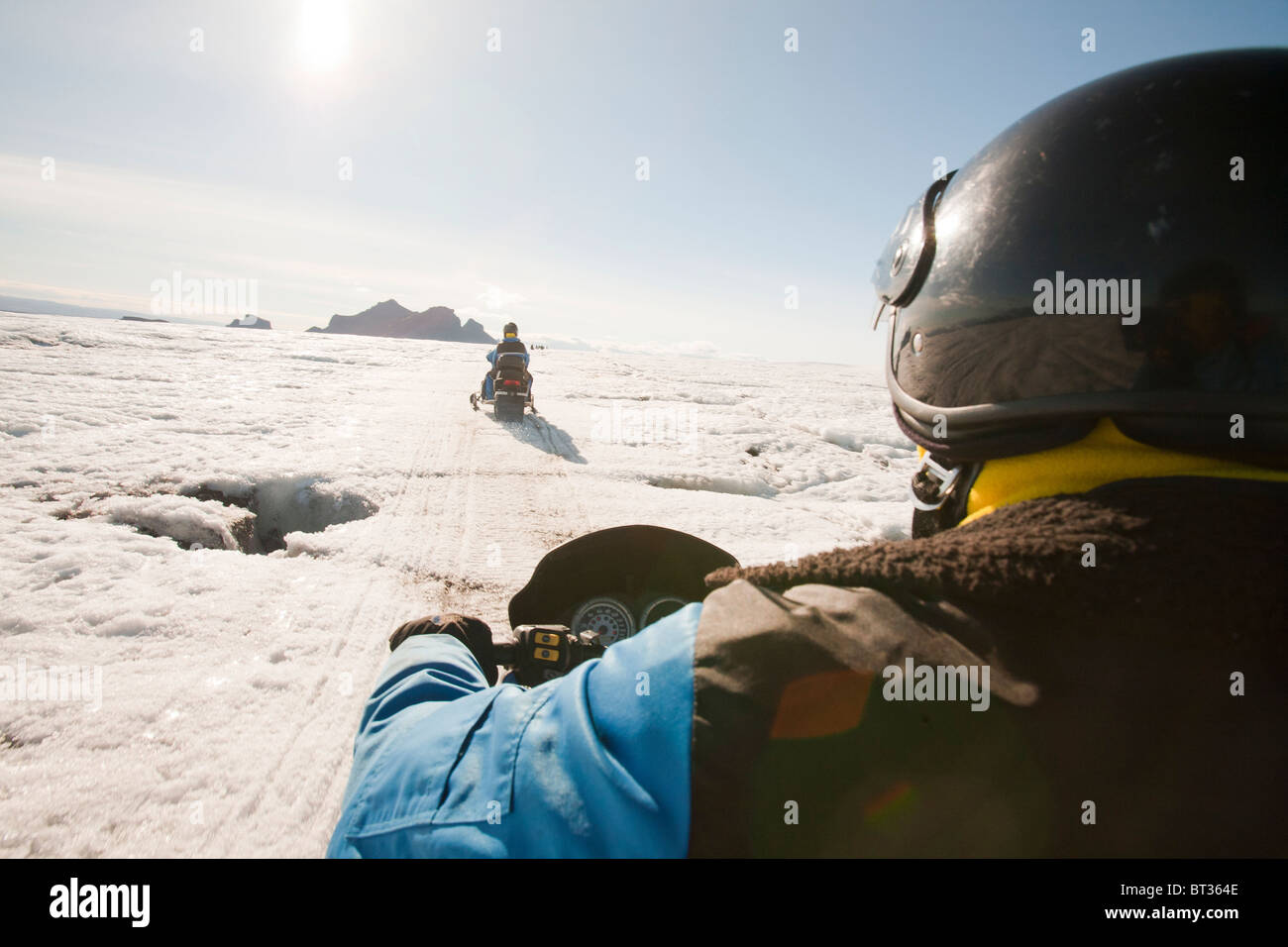 A skidoo trip on the Langjokull ice sheet, which is retreating rapidly