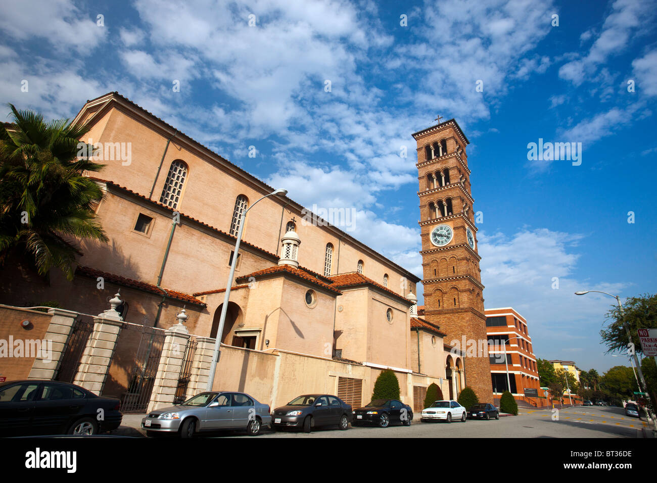 Street view of the exterior of Saint Andrew Catholic Church, Pasadena