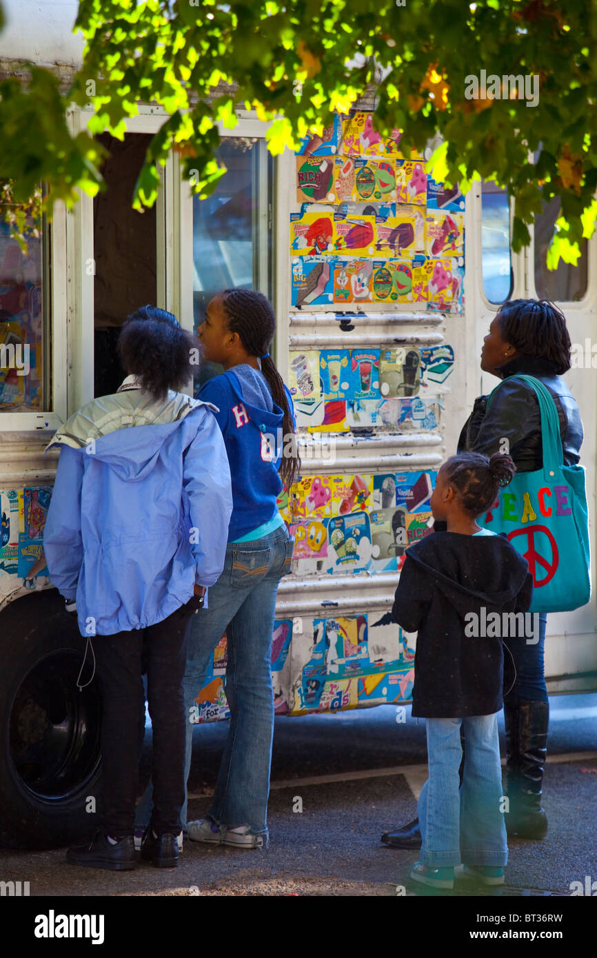 Ice Cream truck on V Street in Washginton DC Stock Photo