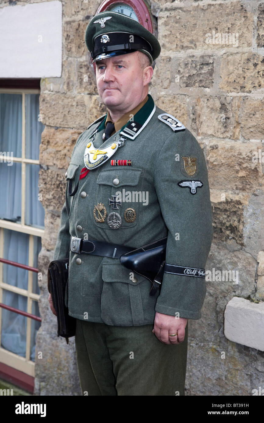German Military Police Costumed Re-enactor WW 2 uniformed Soldier. Military  Uniform at the Pickering Wartime Weekend, October, 2010, Yorkshire, UK  Stock Photo - Alamy