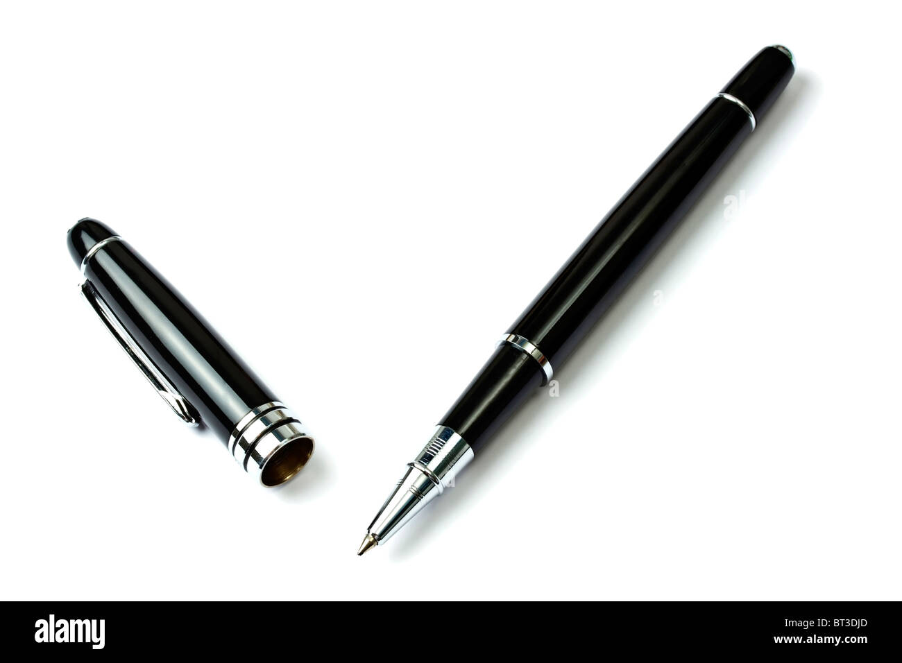 Black ballpoint pen isolated on white background Stock Photo - Alamy