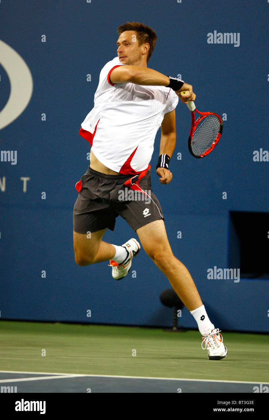 Robin Soederling / Soderling of Sweden in action at the 2010 US Open Stock Photo