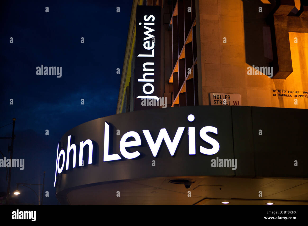 Neon John Lewis Shop Sign, Oxford Street, London Stock Photo Alamy