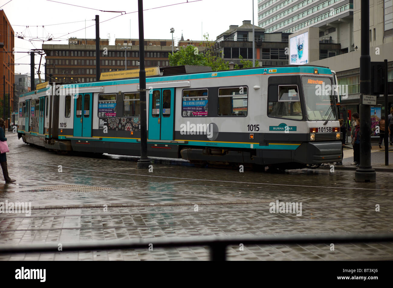 Tram terminal in Piccadilly Manchester Stock Photo Alamy
