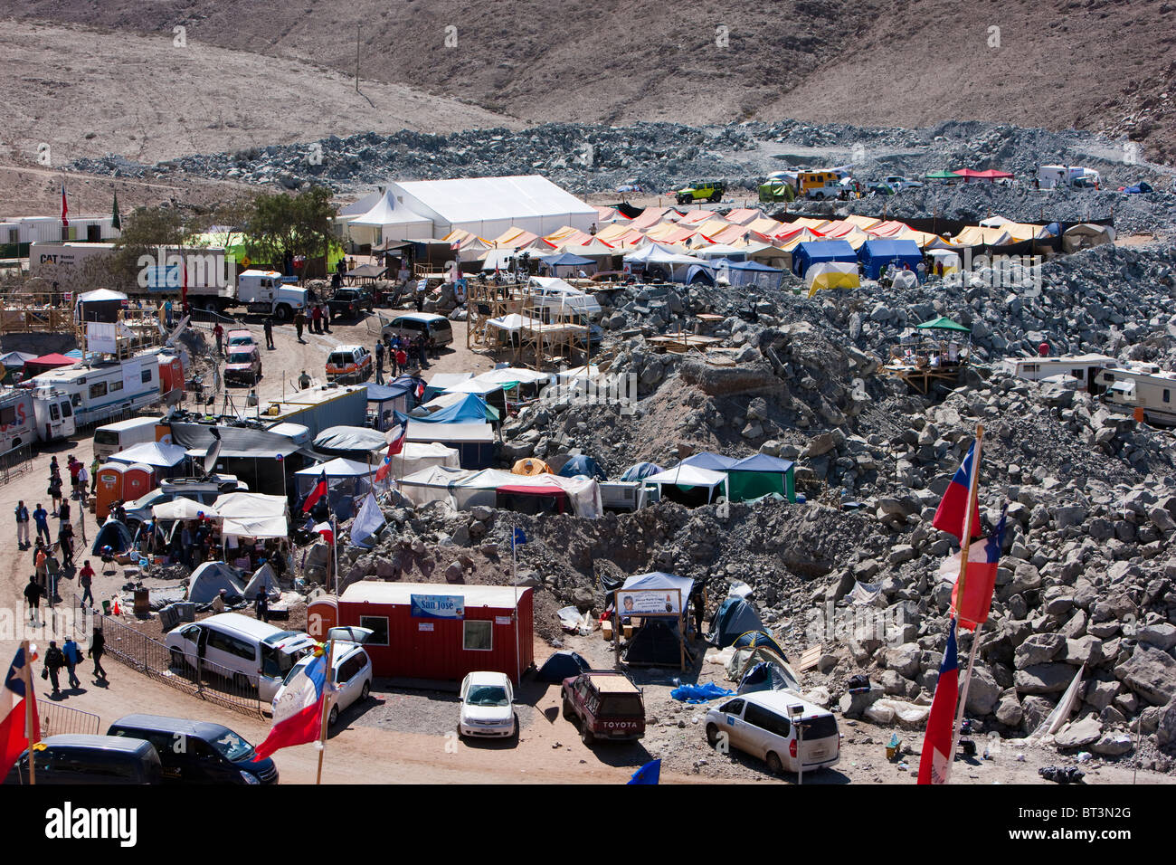 Copiapo, Chile San Jose Mine Camp Hope rescue attempt for trapped miners Stock Photo