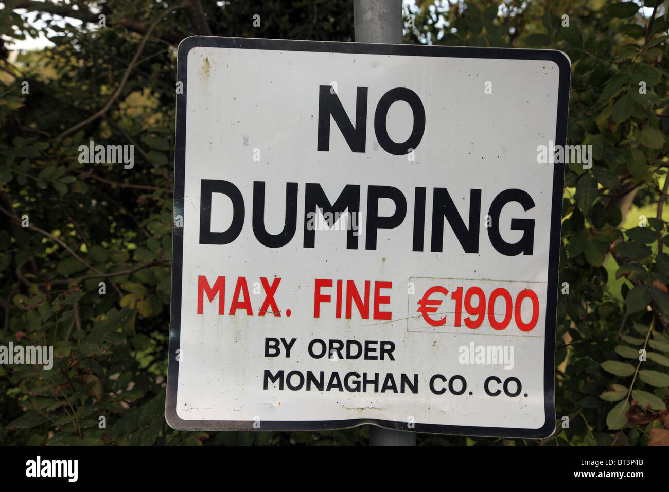 No Dumping sign, Co. Monaghan Stock Photo