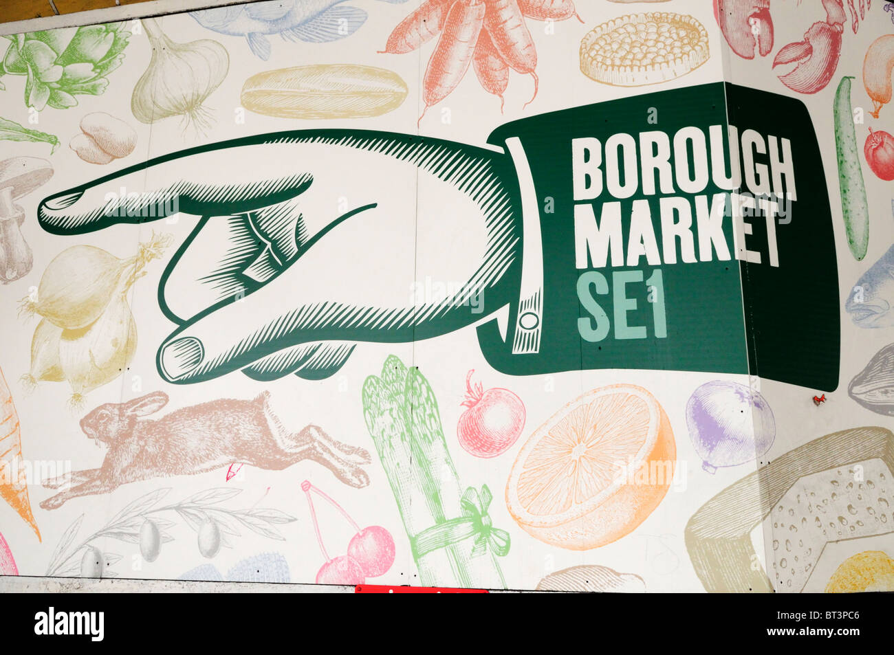 Borough Market SE1 sign, Southwark, London, England, UK Stock Photo