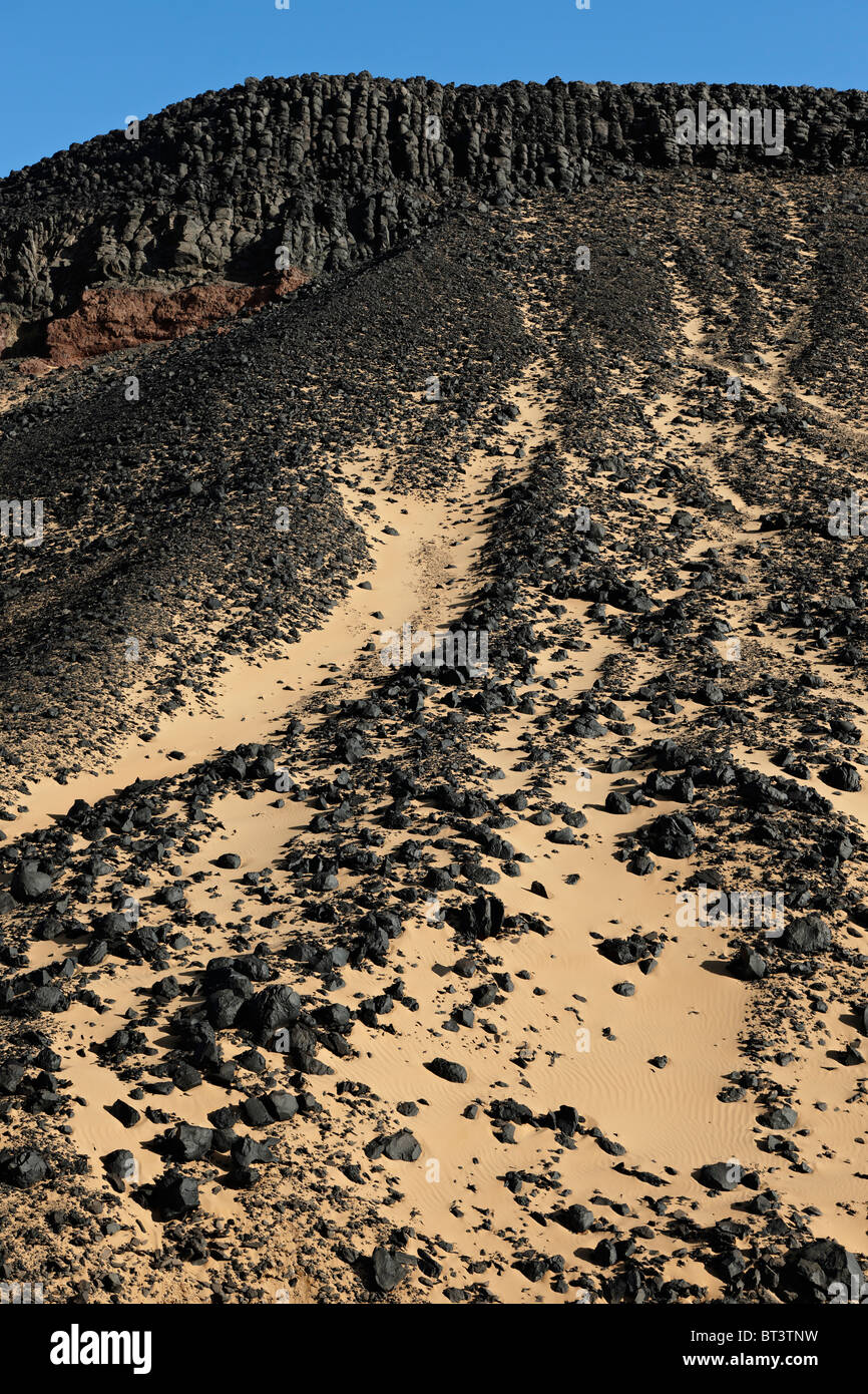 black desert, western desert, Egypt, Arabia, Africa Stock Photo