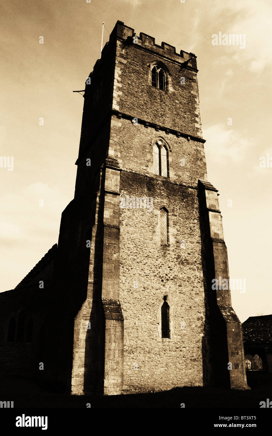 Sepia photograph of a church Stock Photo