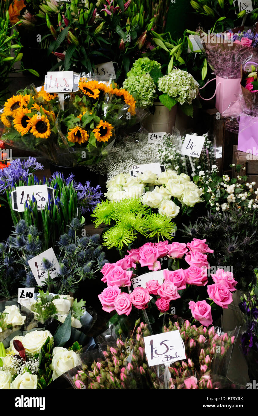 Florist's Stall at Borough Market, Southwark, London, England, UK Stock