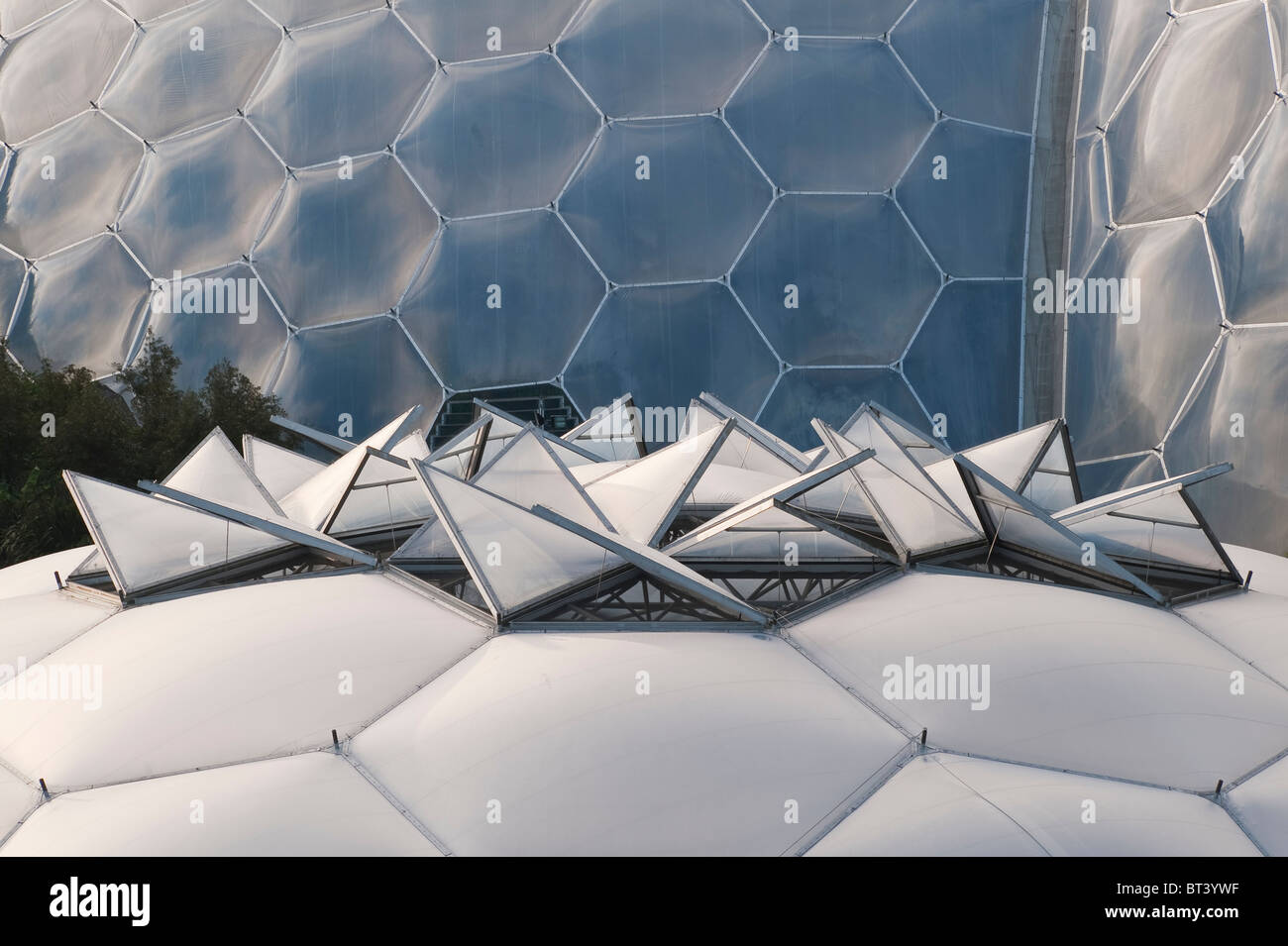 Detail of ventilators on one of the giant biomes at the Eden Project