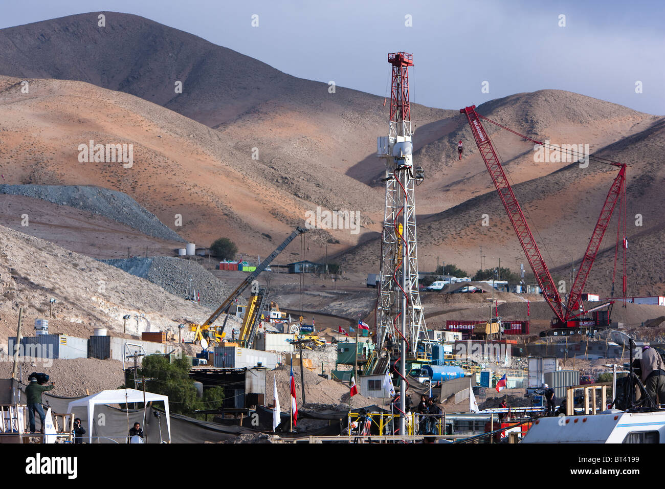 Copiapo, Chile San Jose Mine Plan B Drilling Rig portrait rescue attempt for 33 trapped miners Stock Photo