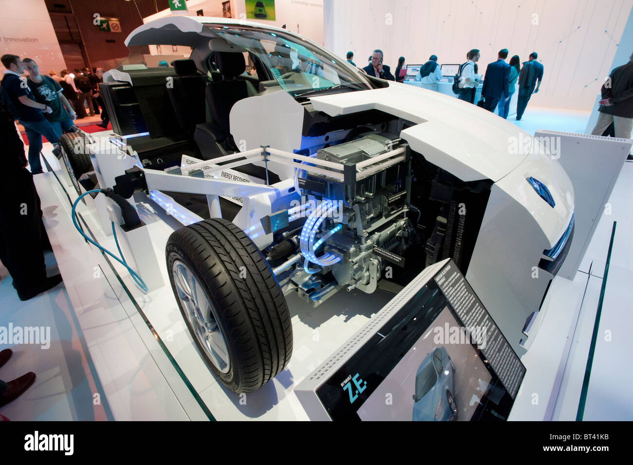 Detail of Renault Fluence ZE electric car at Paris Motor Show 2010 Stock Photo