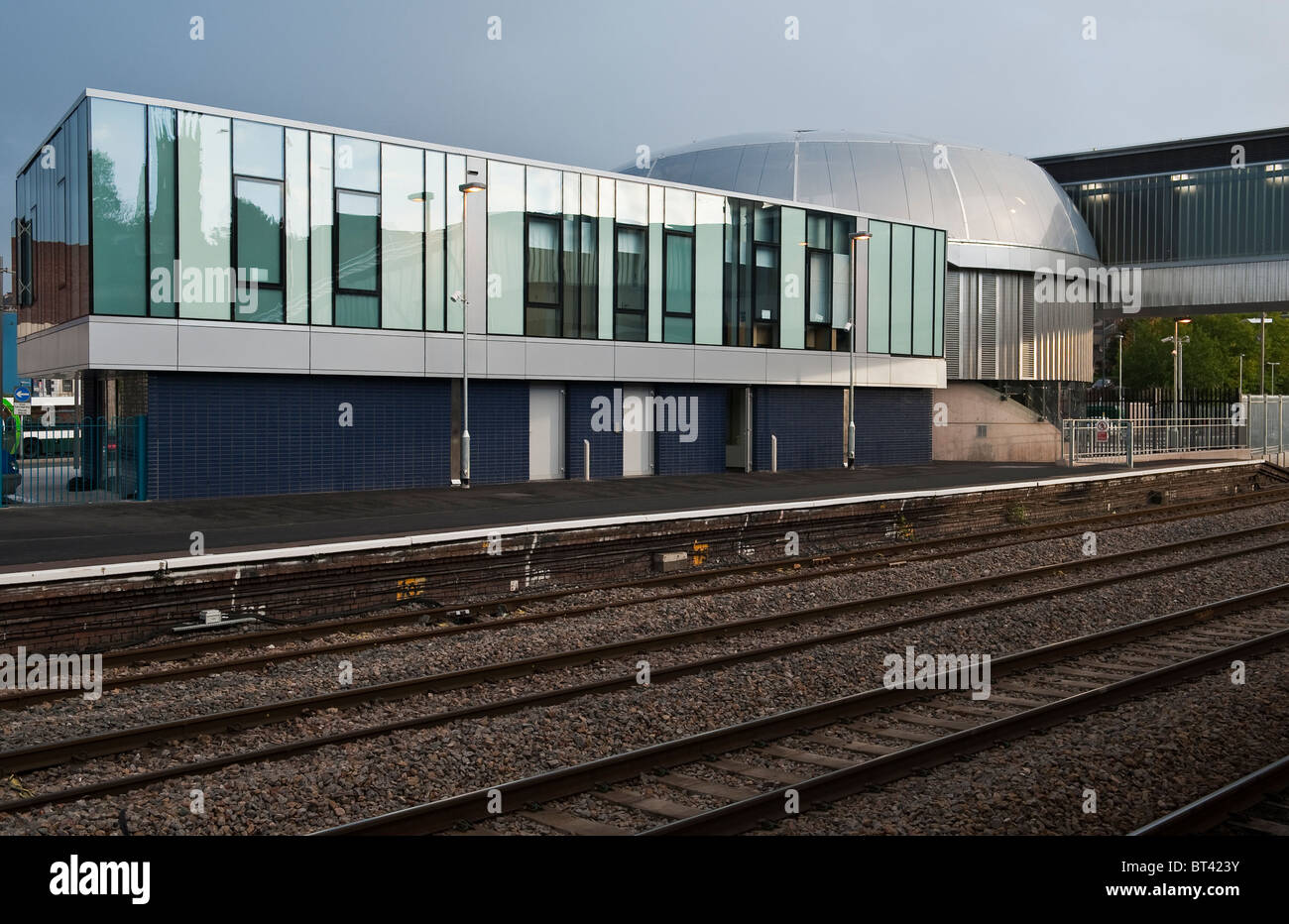 The new railway station at Newport, South Wales, UK. The station is operated by Arriva Trains Wales Stock Photo