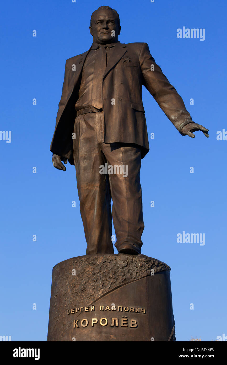 Monument to the lead Soviet rocket engineer and spacecraft designer Sergei Pavlovich Korolev (1907-1966) in Moscow, Russia Stock Photo