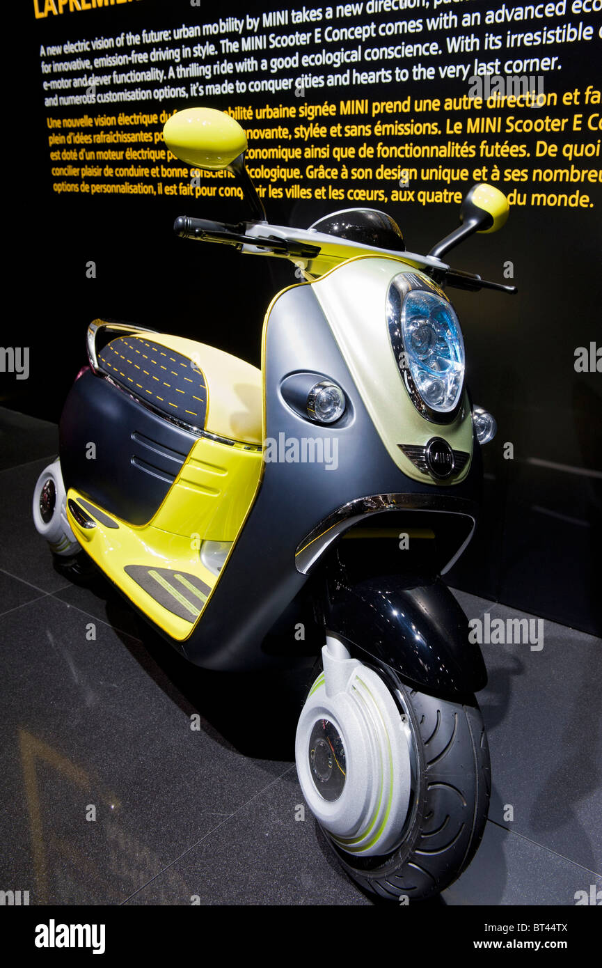 New Mini electric scooter on display at Paris Motor Show 2010 Stock Photo