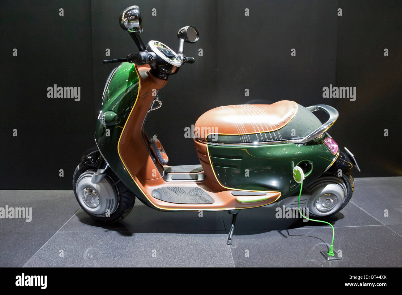 New Mini electric scooter on display at Paris Motor Show 2010 Stock Photo